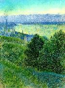 Eugene Jansson sommarafton, pastell oil painting on canvas